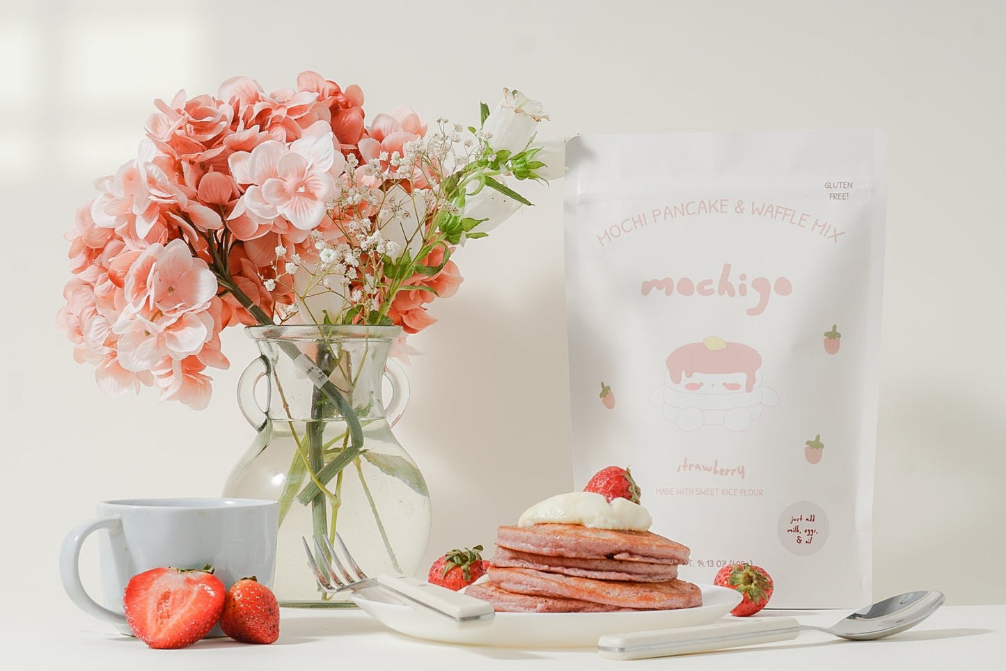 strawberry mochi pancake mix