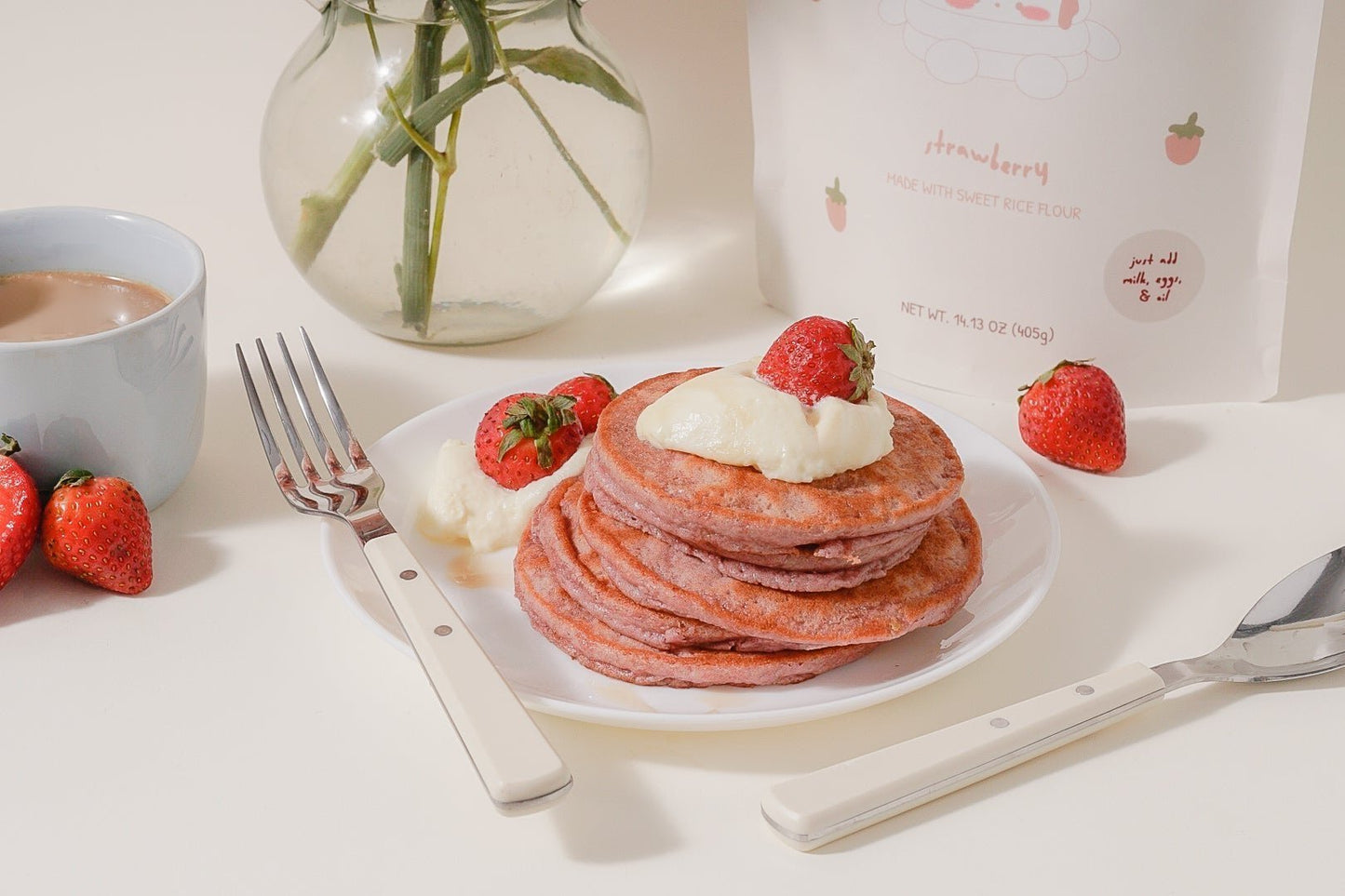 strawberry mochi pancake mix